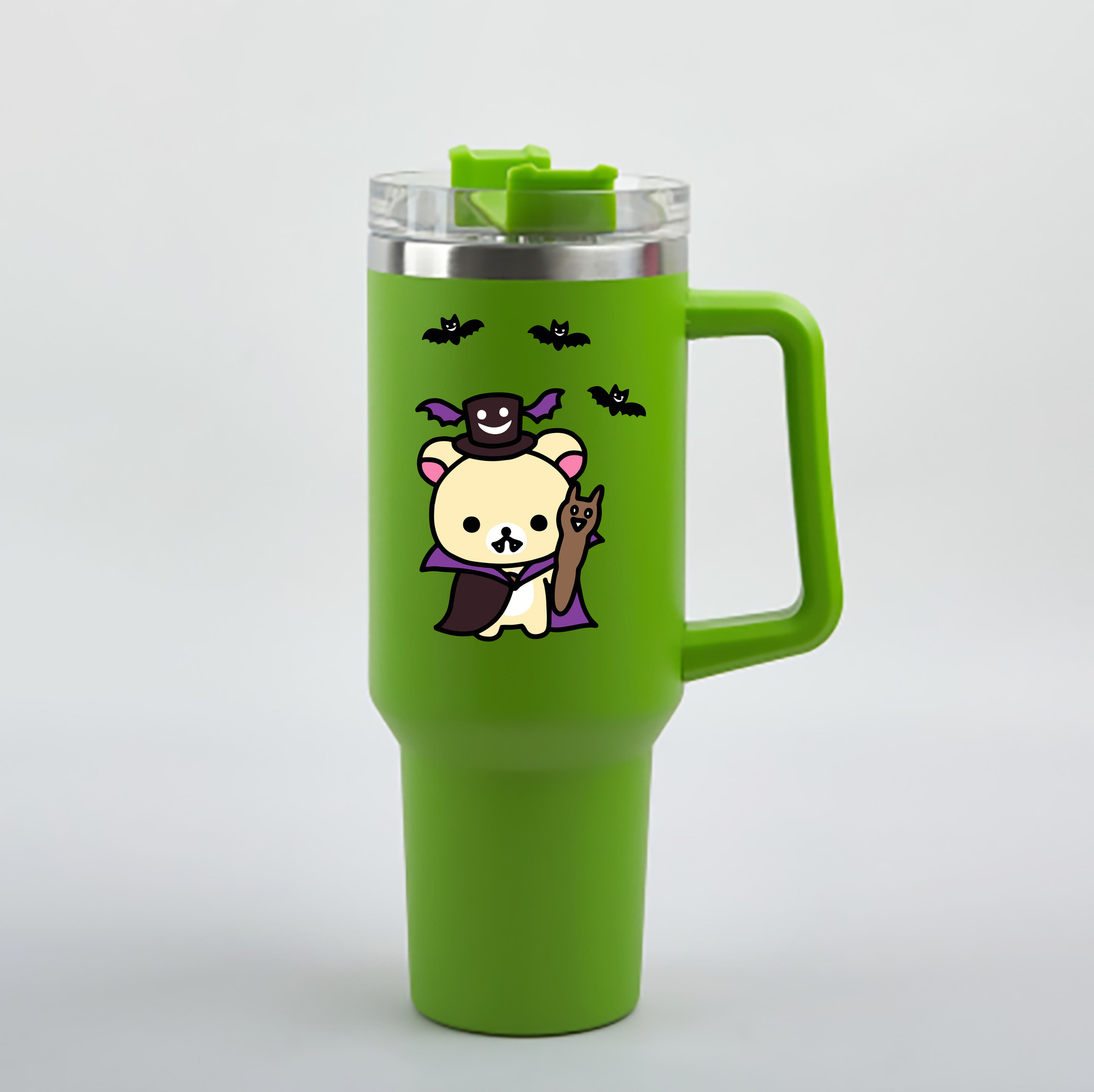 （画像用） リラックマ リラックマ キイロイトリ Rilakkuma Korilakkuma Kiiroitori 1200mL車用タンブラー - クリスタルステッカー（プラスチックストロー付き）